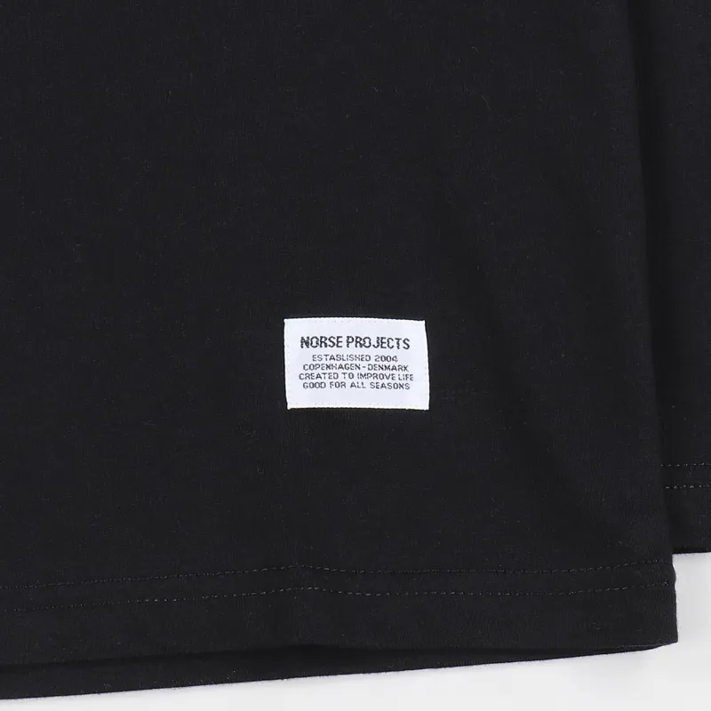 Norse Projects Niels Basic Long Sleeve T Shirt Black-2