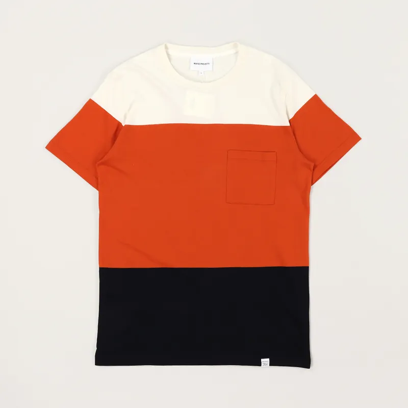 Norse Projects Niels Color Block T Shirt Dark Navy