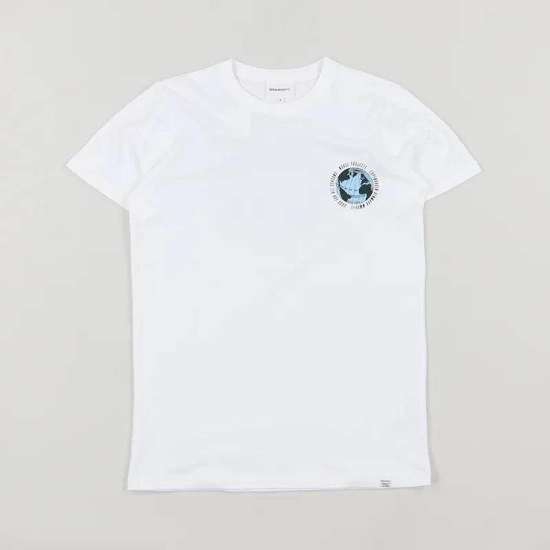 Norse Projects Niels Globe Logo T Shirt White-1
