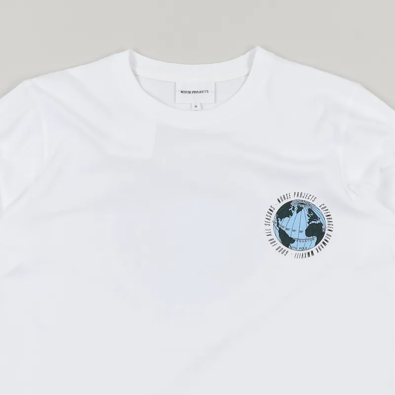 Norse Projects Niels Globe Logo T Shirt White-2