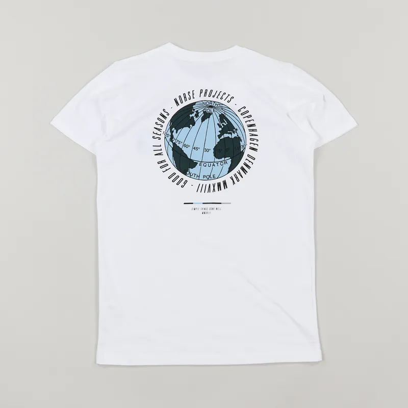 Norse Projects Niels Globe Logo T Shirt White