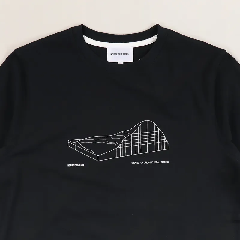 Norse Projects Niels Hillside Logo T Shirt Black-1