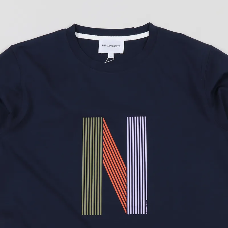 Norse Projects Niels Layer Logo T Shirt Dark Navy-1