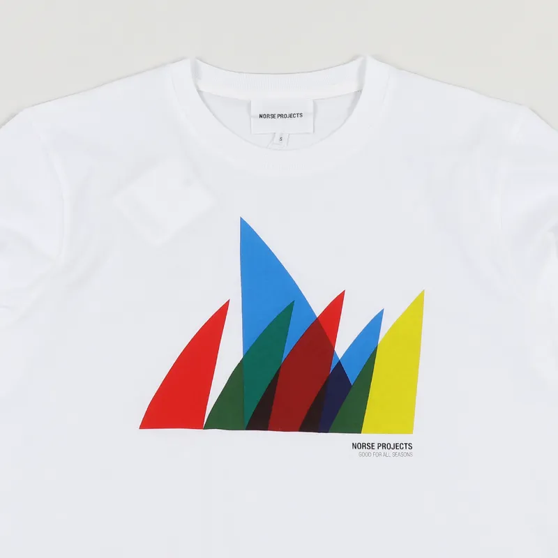 Norse Projects Niels Spinnaker Logo T Shirt White-1