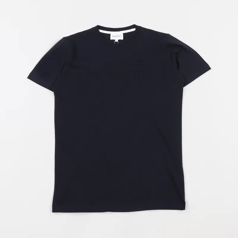 Norse Projects Niels Standard Logo Patch T Shirt Dark Navy