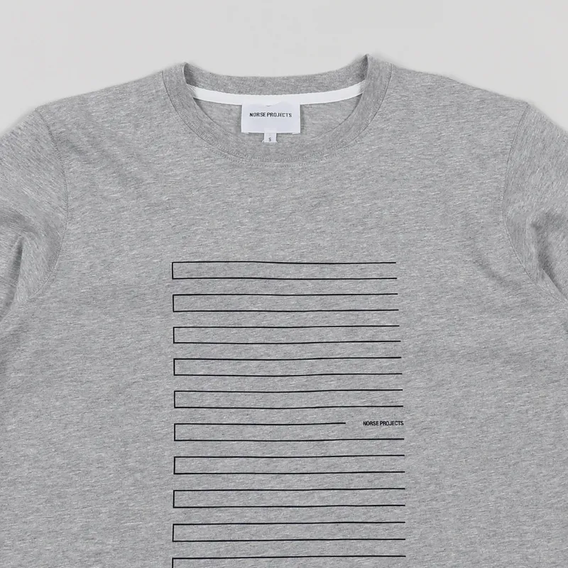 Norse Projects Niels Stripe Screen Logo Light Grey Melange-1