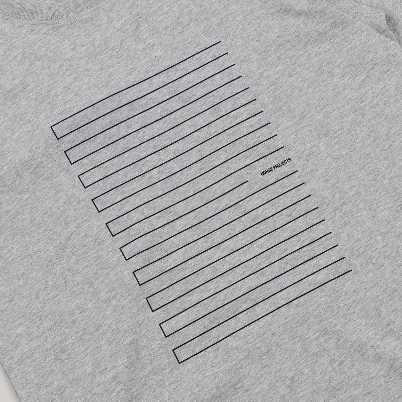 Norse Projects Niels Stripe Screen Logo Light Grey Melange-2
