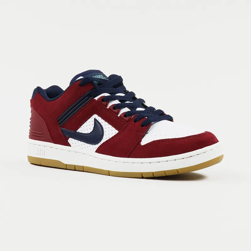 Nike SB Air Force II Low Shoes Team Red Obsidian White-4