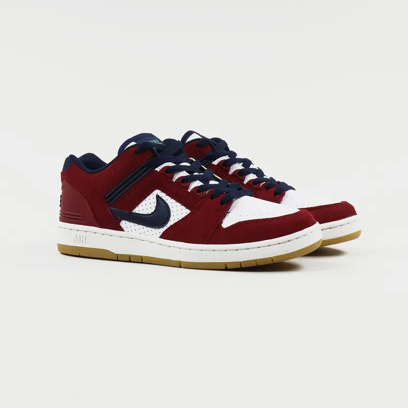 Nike SB Air Force II Low Shoes Team Red Obsidian White-3