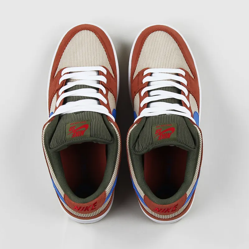Nike SB Skateboarding Mens Dunk Low Pro Trainers Shoes Peach Blue