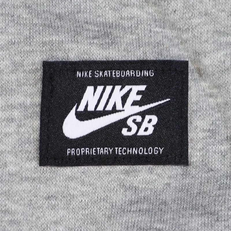 Nike SB Icon Pullover Fleece Hoodie Dark Grey Heather White-4