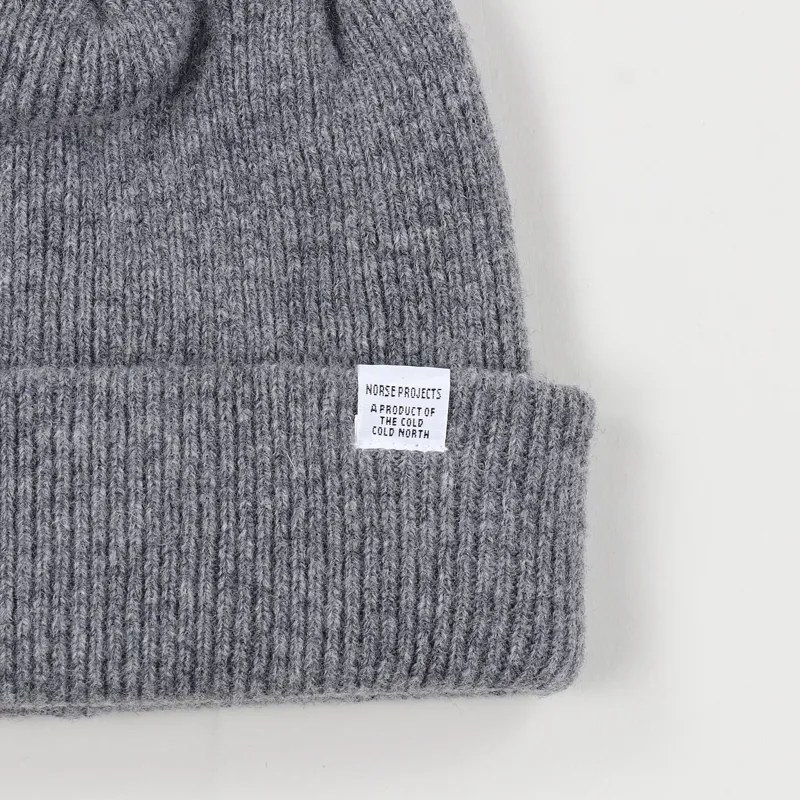 Norse Projects Beanie Grey Melange-1