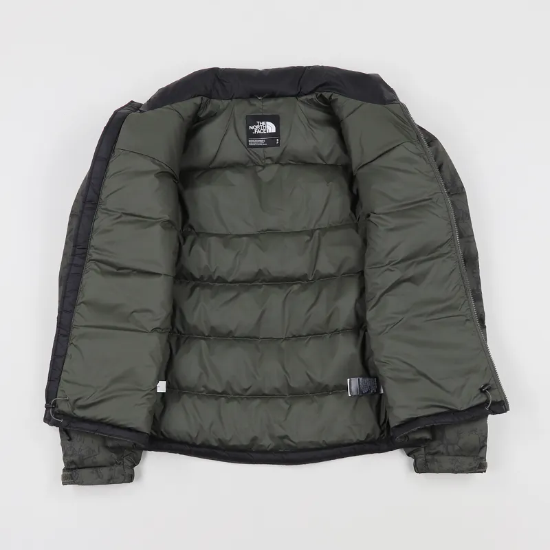 The North Face Nuptse 2 Jacket Black Ink Green Toile De Jouy-3