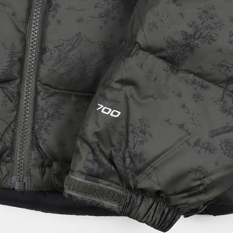 The North Face Nuptse 2 Jacket Black Ink Green Toile De Jouy-2