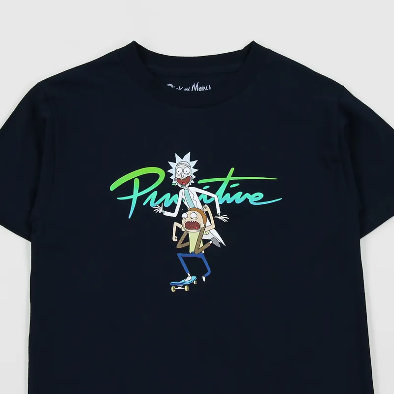 Primitive x Rick And Morty Nuevo Skate T Shirt Navy-1