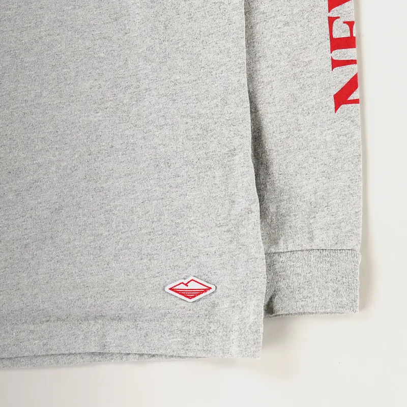 Battenwear NY Long Sleeve Basic Pocket T Shirt Heather Grey-3