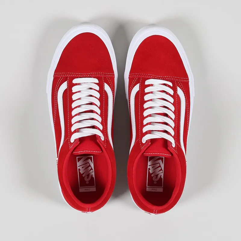 Vans Old Skool Pro Suede Shoes Red White-7
