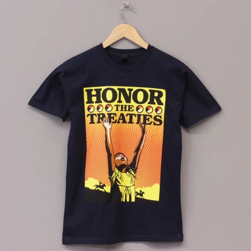 Obey Honor the Treaties T Shirt - Navy