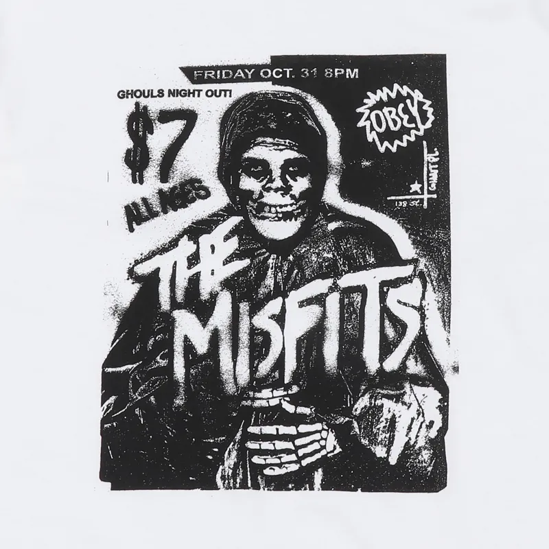 Obey x Misfits Show Flyer T Shirt White-2