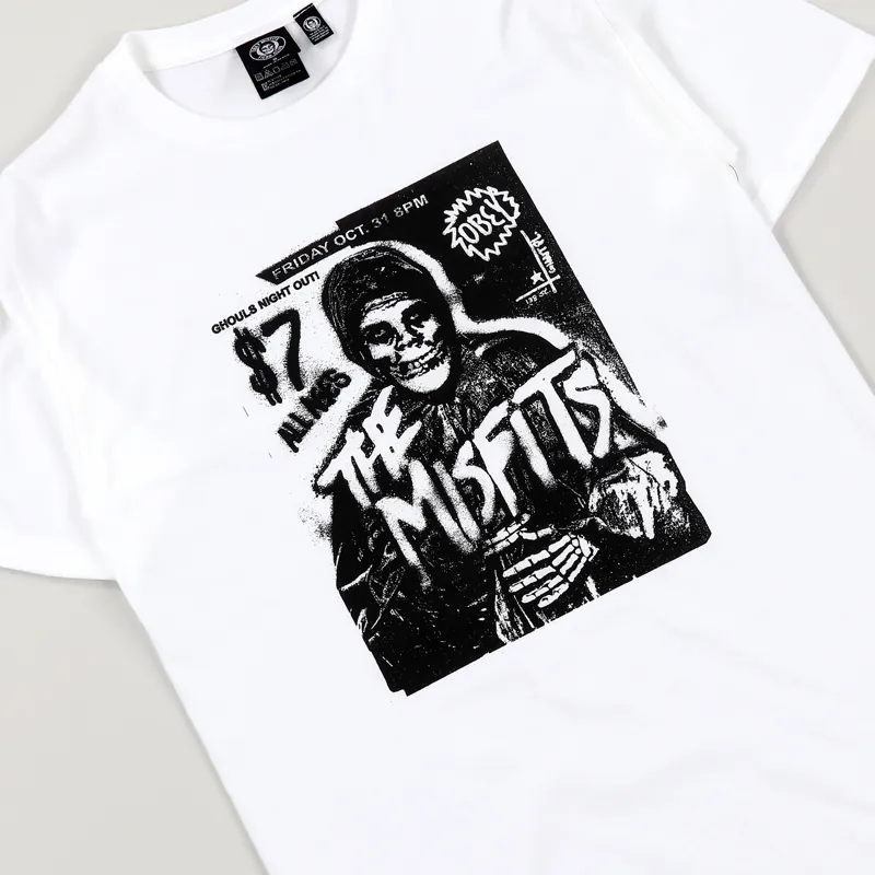 Obey x Misfits Show Flyer T Shirt White-1
