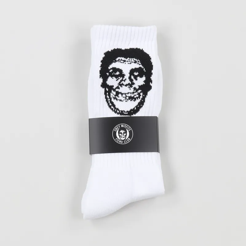 Obey x Misfits Socks White
