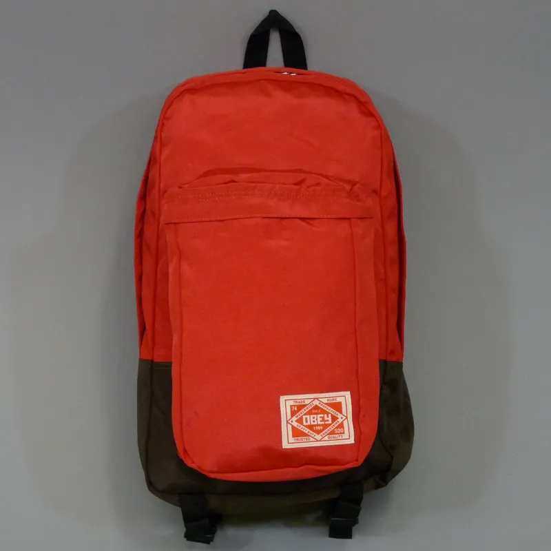 Obey Commuter Pack Bag - Red and Brown