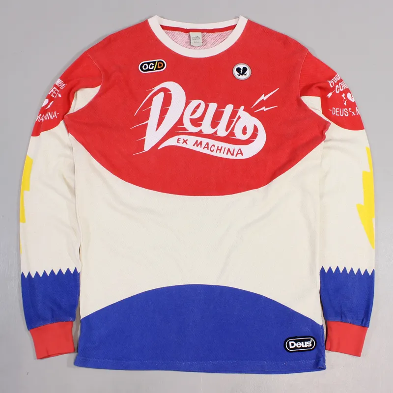 Deus x Ornamental Conifer OCD Moto 1 Long Sleeve T Shirt Multi Red