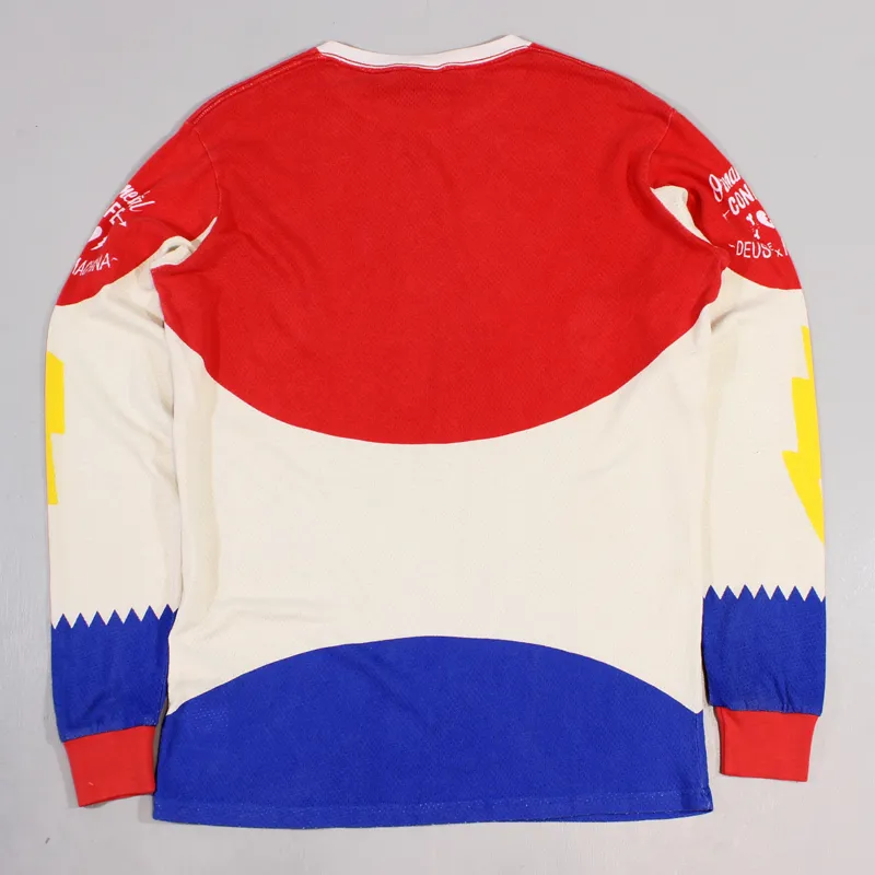 Deus x Ornamental Conifer OCD Moto 1 Long Sleeve T Shirt Multi Red-4