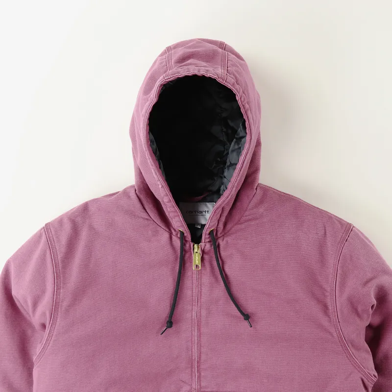 Carhartt WIP Mens Canvas OG Active Logo Jacket Dusty Fuchsia