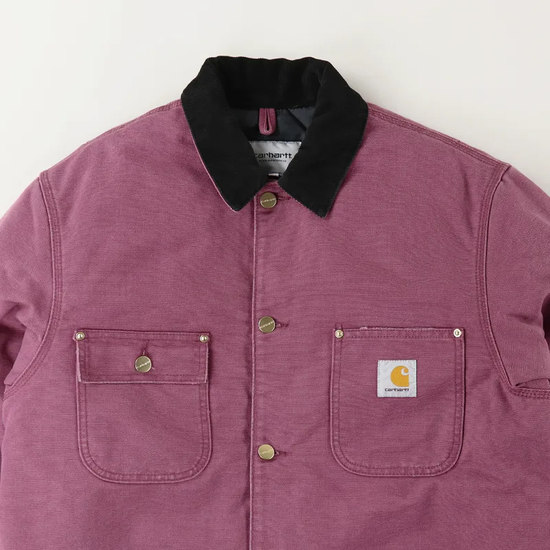 Carhartt WIP OG Chore Coat Dusty Fuchsia Black-1