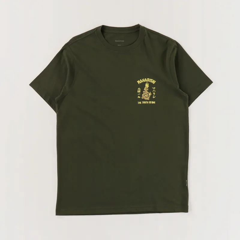 Maharishi OG Sun Dragon T Shirt Military Olive