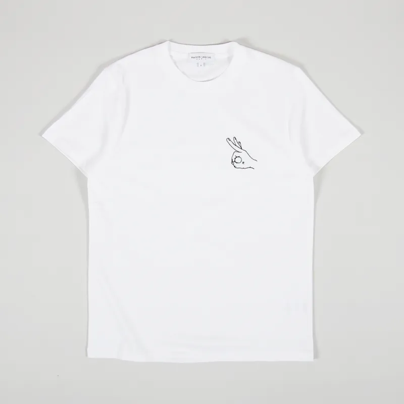 Maison Labiche Mens Hand Ok Graphic Short Sleeve T Shirt White