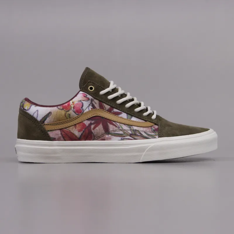 Vans Old Skool Reissue CA Shoe Camo Floral Dark Olive Mens Skate