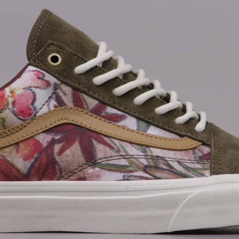 Vans Old Skool Reissue CA Shoes Camo Floral Dark Olive-2