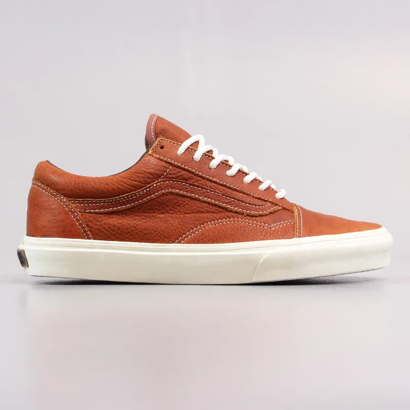 Vans Old Skool Reissue CA Mens Leather Skate Shoes Henna Brown