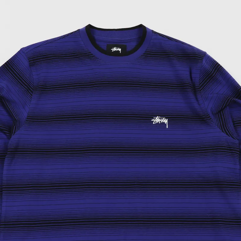 Stussy Ombre Long Sleeve Crew T Shirt Navy-1