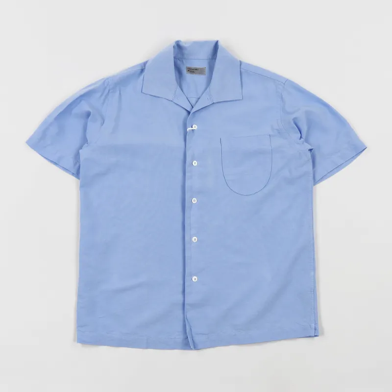Universal Works Open Collar Shirt Sky Blue