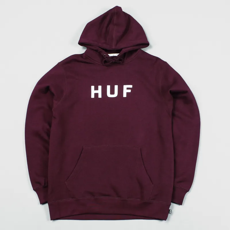 Huf Original Logo Pullover Hoodie Wine
