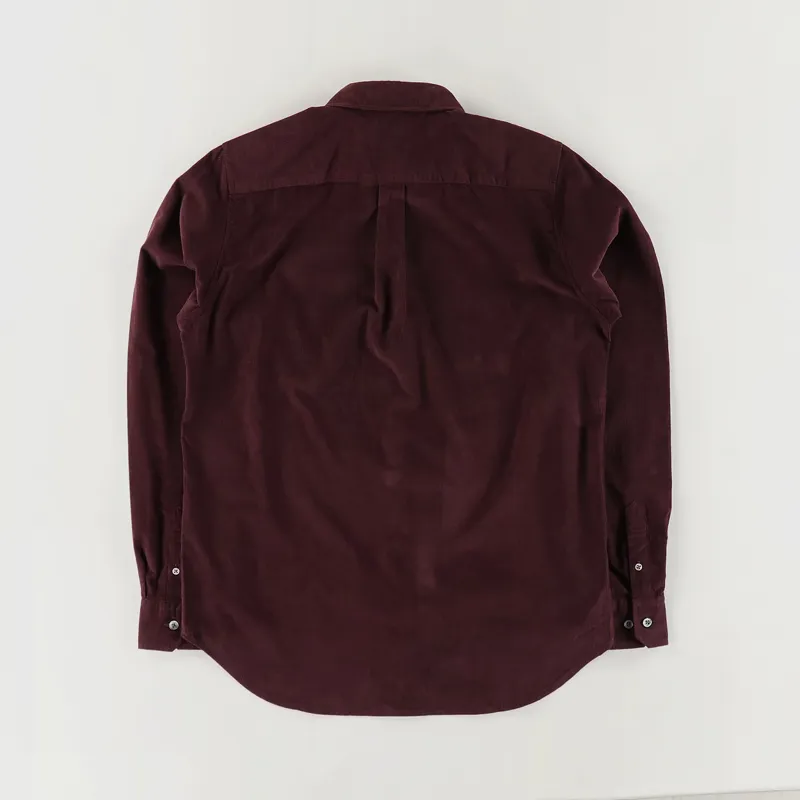 Norse Projects Osvald Corduroy Shirt Mulberry Red-3