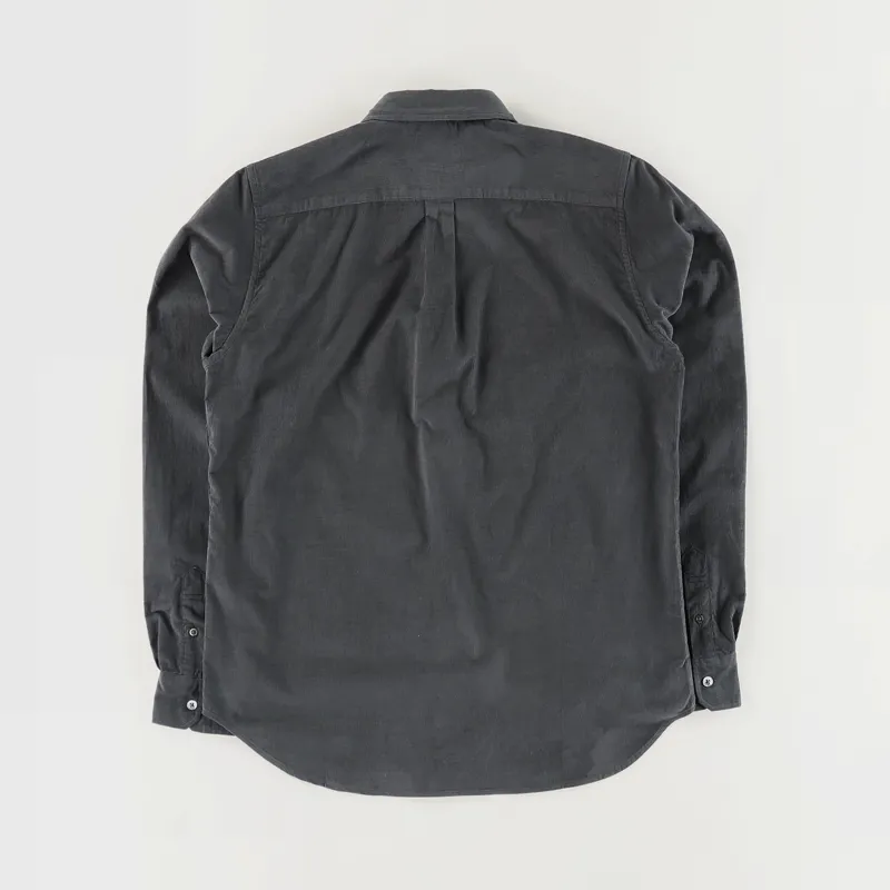 Norse Projects Mens Long Sleeve Osvald Corduroy Shirt Slate Grey