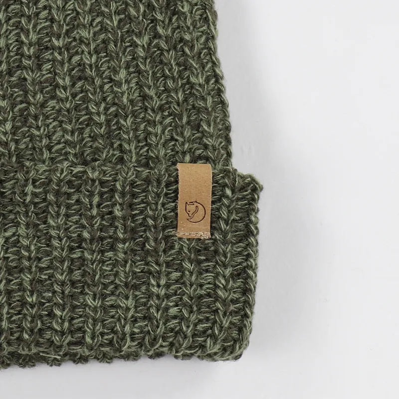 Fjallraven Ovik Melange Beanie Dark Olive-1