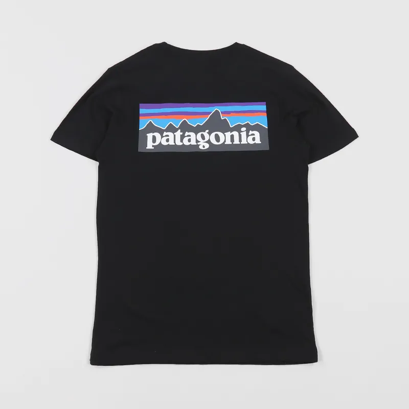 Patagonia P-6 Logo Organic T Shirt Black
