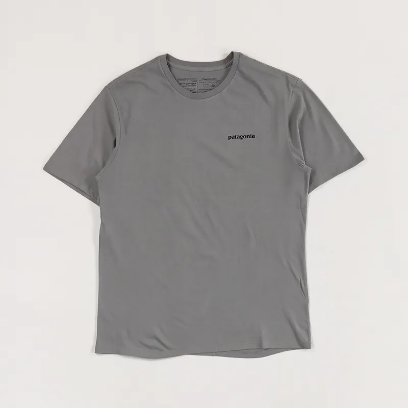 Patagonia P-6 Logo Organic T Shirt Feather Grey-1