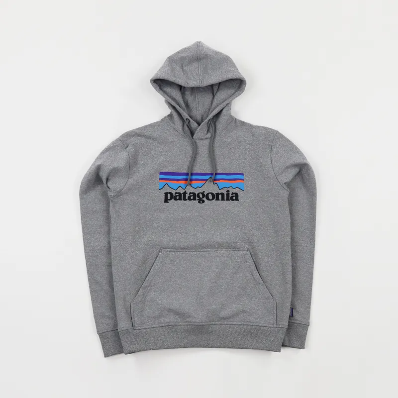 Patagonia Mens P-6 Logo Uprisal Hoody Hoodie Gravel Heather Grey