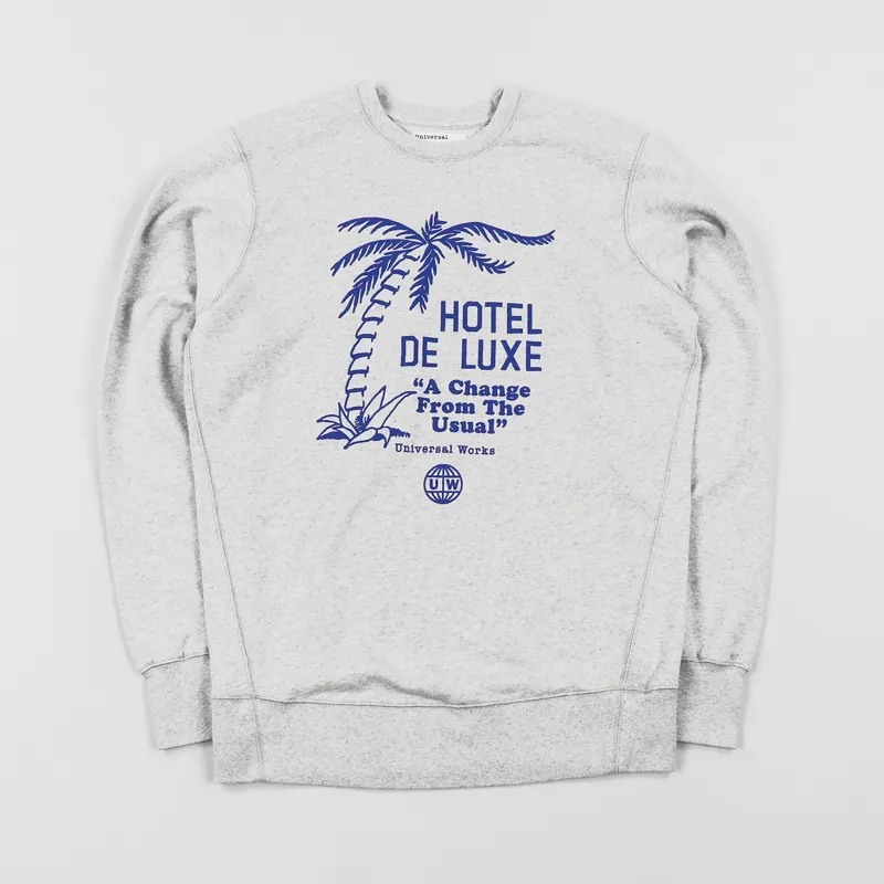 Universal Works Palm Deluxe Crew Sweatshirt Sand Marl