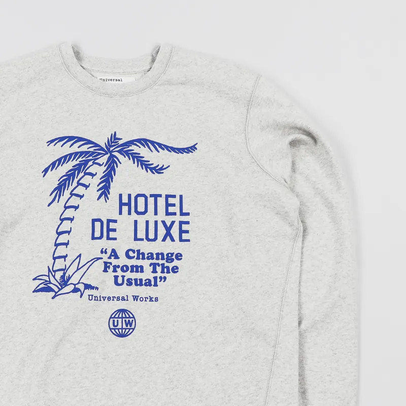 Universal Works Palm Deluxe Crew Sweatshirt Sand Marl-2