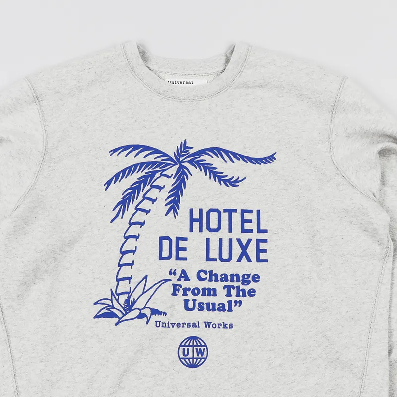 Universal Works Palm Deluxe Crew Sweatshirt Sand Marl-1