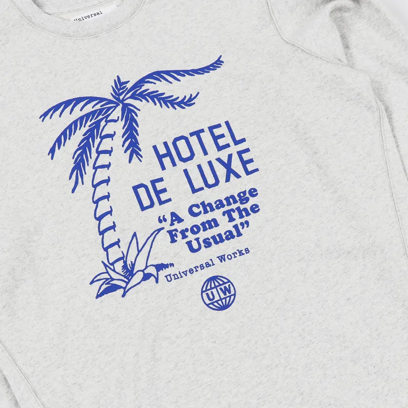 Universal Works Palm Deluxe Crew Sweatshirt Sand Marl-4