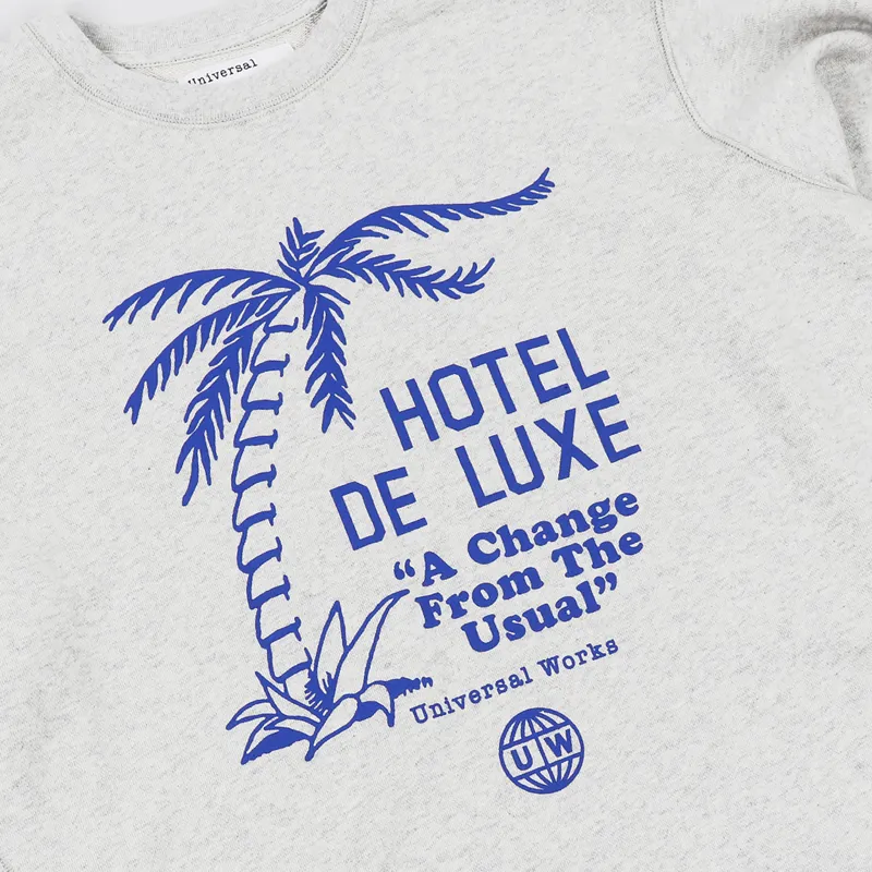 Universal Works Palm Deluxe Crew Sweatshirt Sand Marl-3