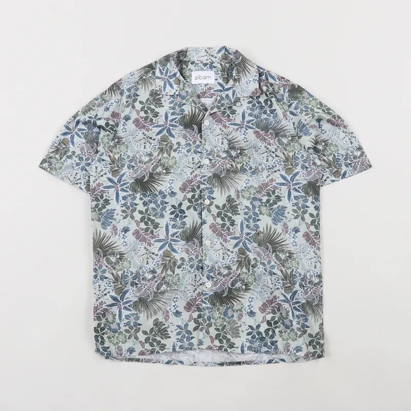 Albam Panama Short Sleeve Shirt Leaf Green
